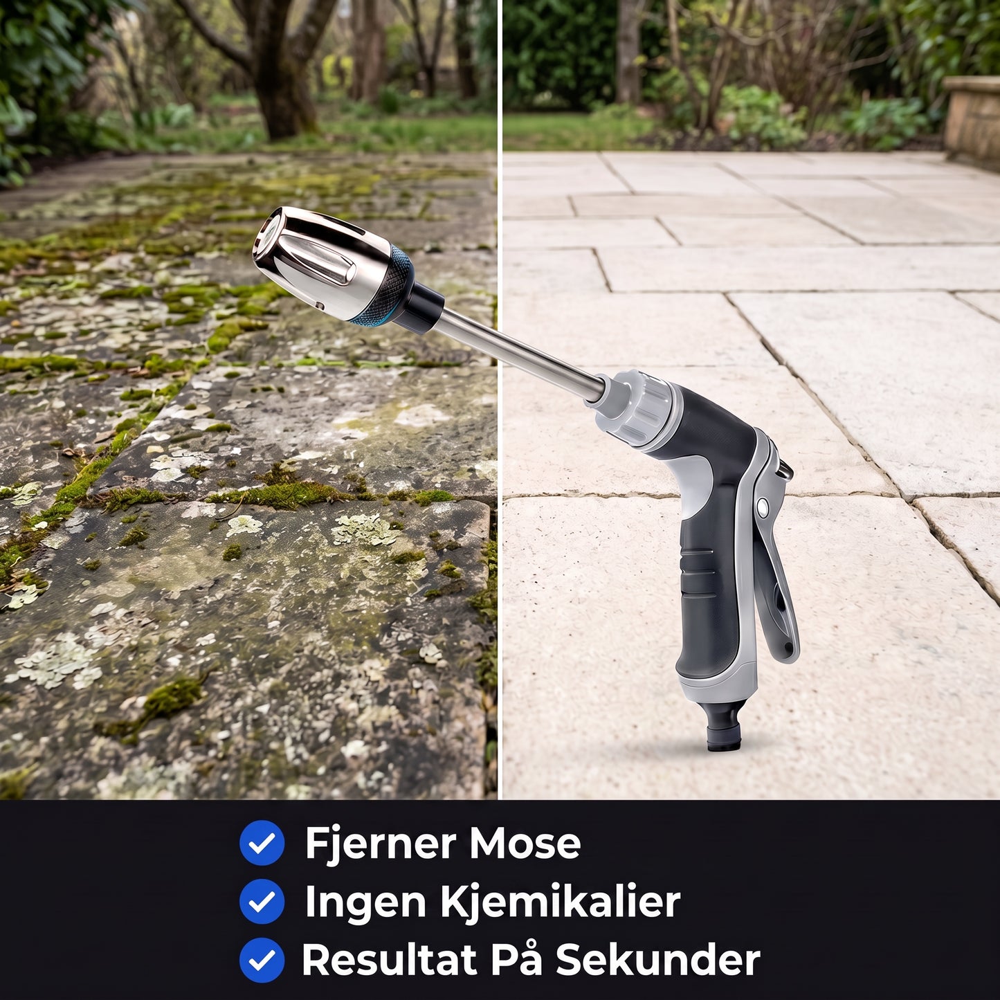 Fjerner mose - for og etter
