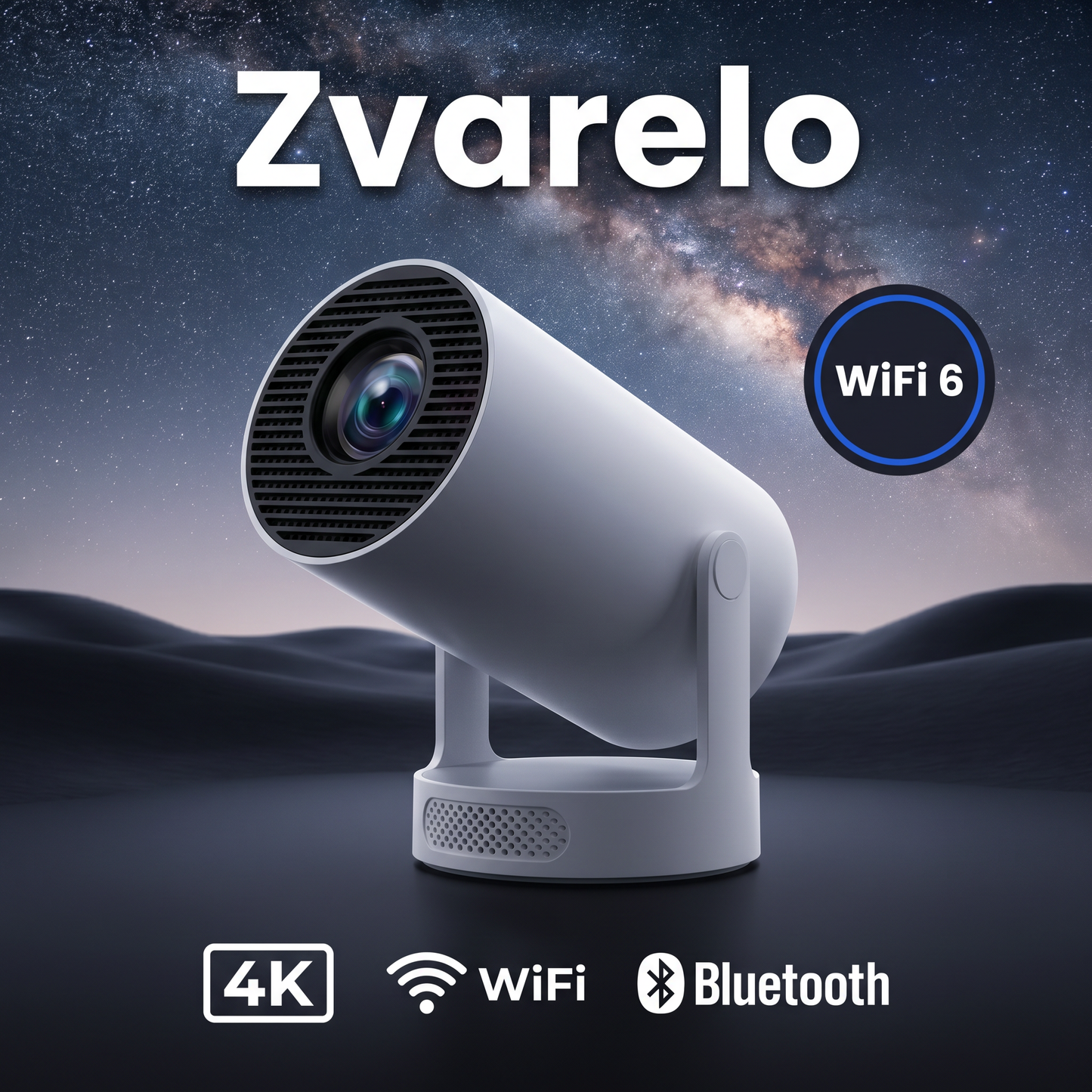Zvarelo™ – Smart miniprojektor med WiFi 6 og 4000+ apper