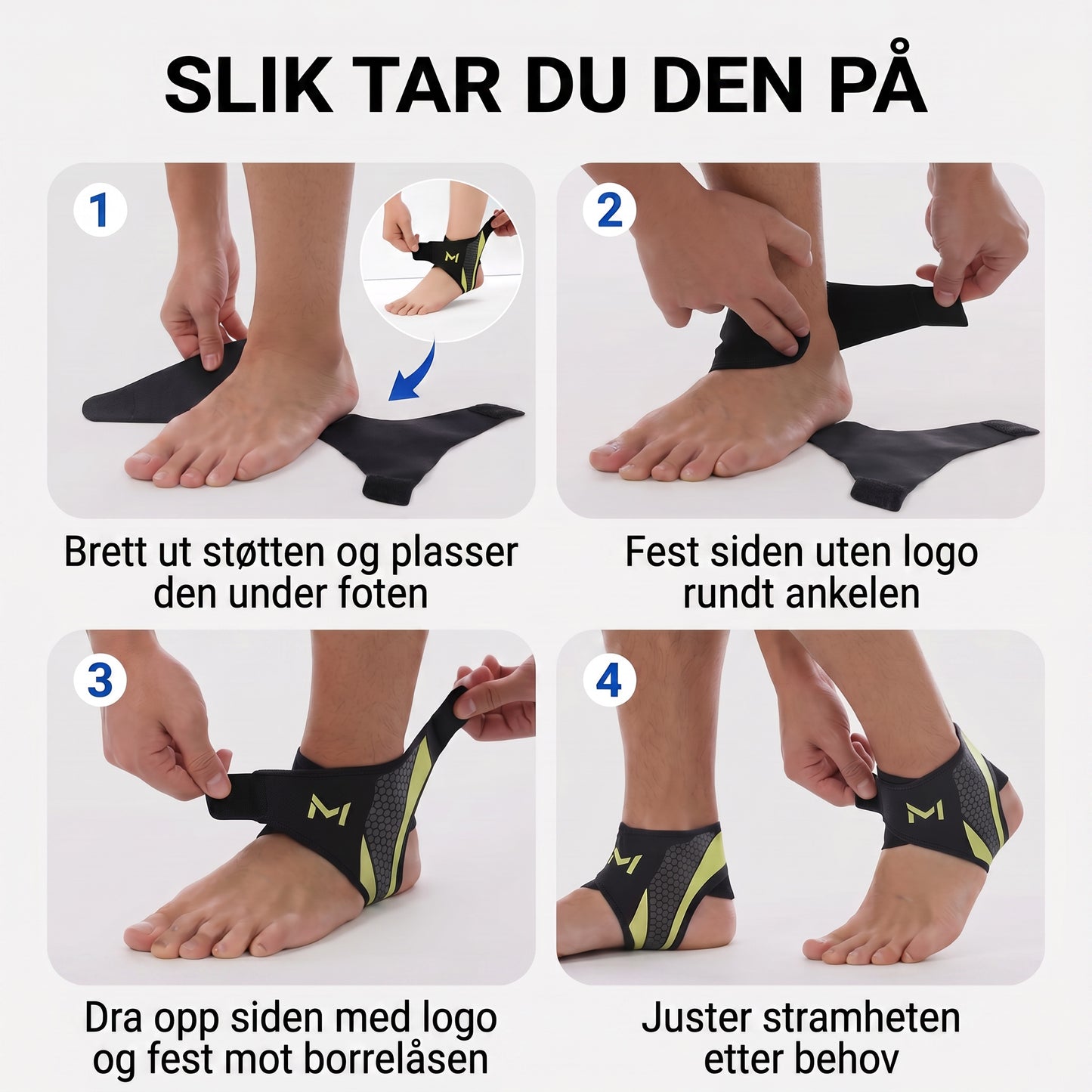 Slik tar du den paa - 4 steg