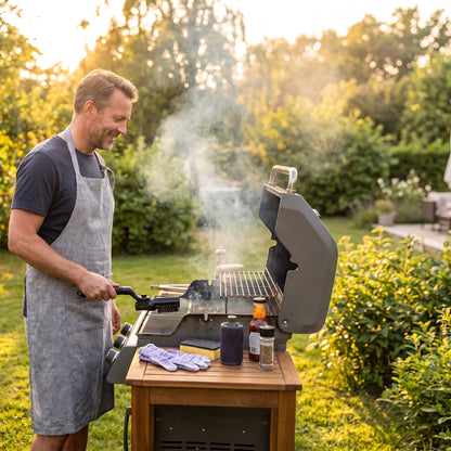 Mann som griller