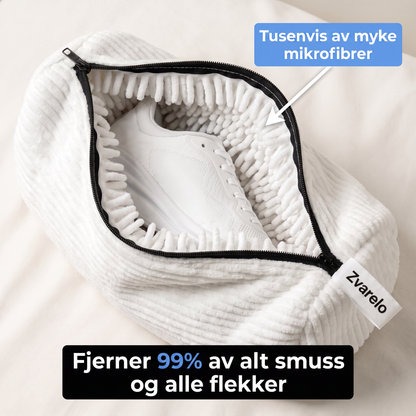 Zvarelo — Skoposen med 10 000 chenille-fibre som vasker skoene rene i maskinen uten dunking