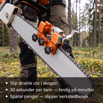 Zvarelo — Nordslip kjedesliperen som sliper motorsagkjeden på 30 sekunder direkte på sagen