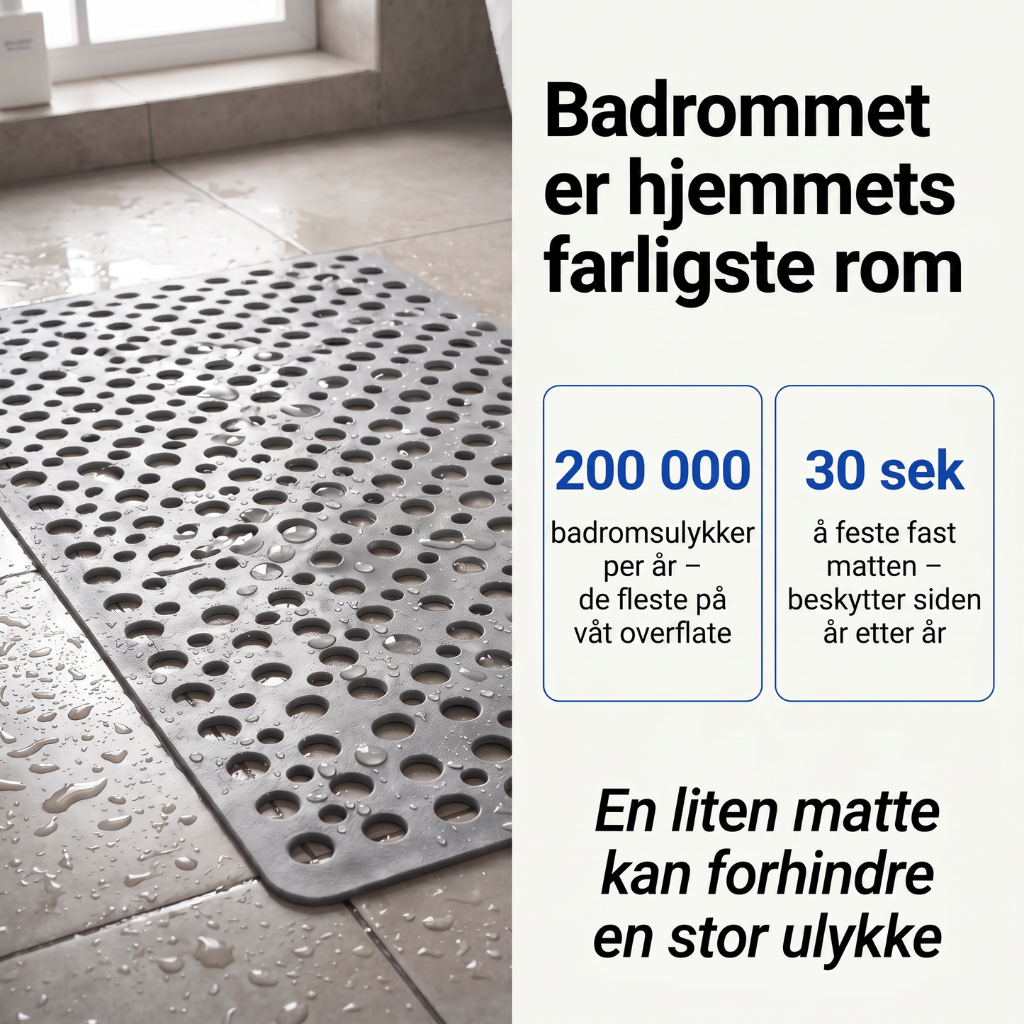 Zvarelo — Antislip dusjmatte som forhindrer skliulykker i dusjen og stimulerer føttene