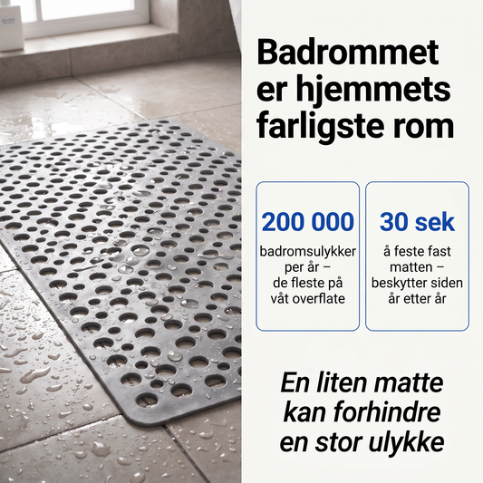 Zvarelo — Antislip dusjmatte som forhindrer skliulykker i dusjen og stimulerer føttene