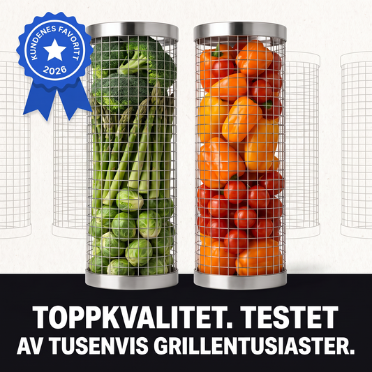 Zvarelo — Grillkurven som holder reker og grønnsaker på plass, gir ekte grillsmak