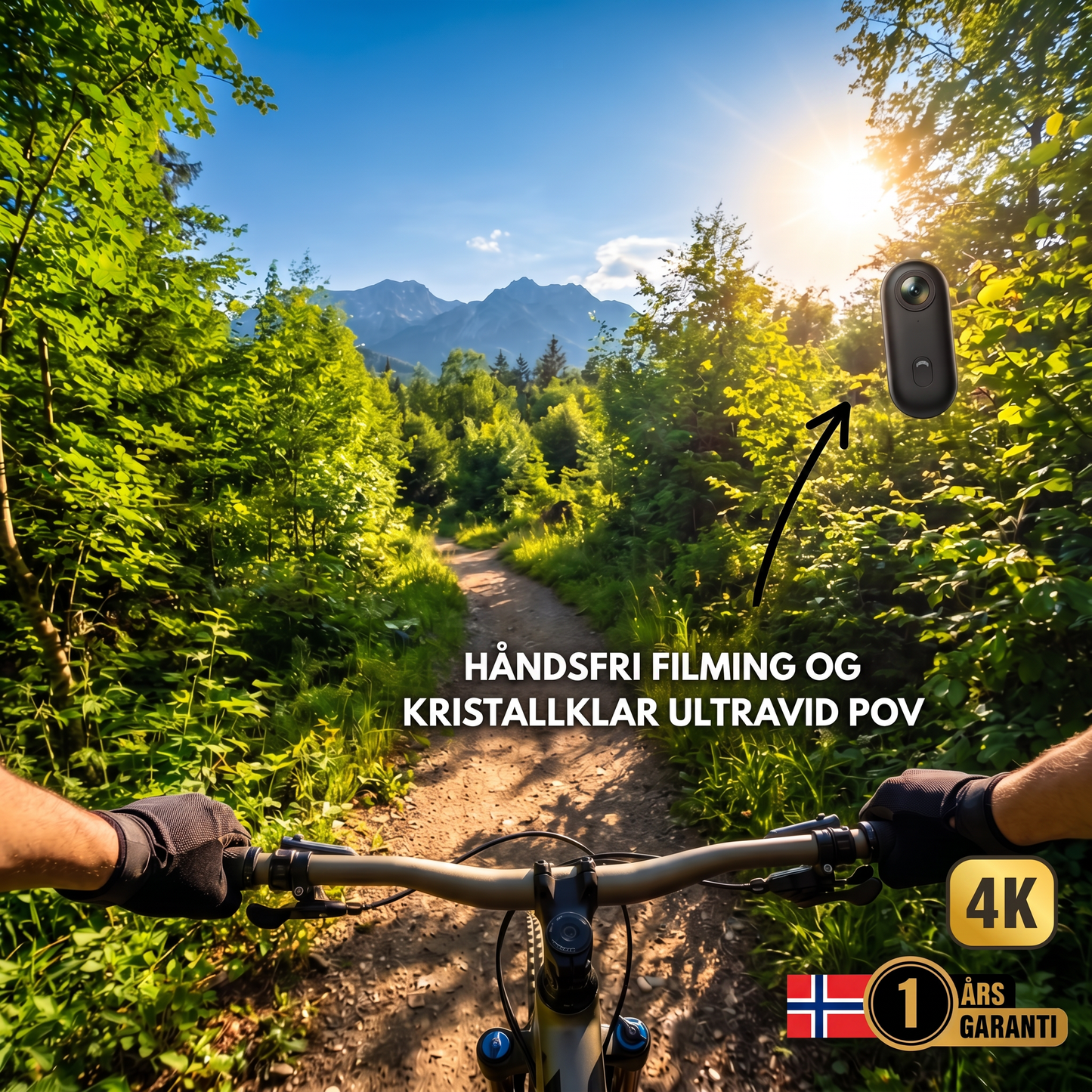 Zvarelo — Actionkameraet som filmer eventyr i 4K med vanntett deksel og fester for hjelm, sykkel og surfebrett