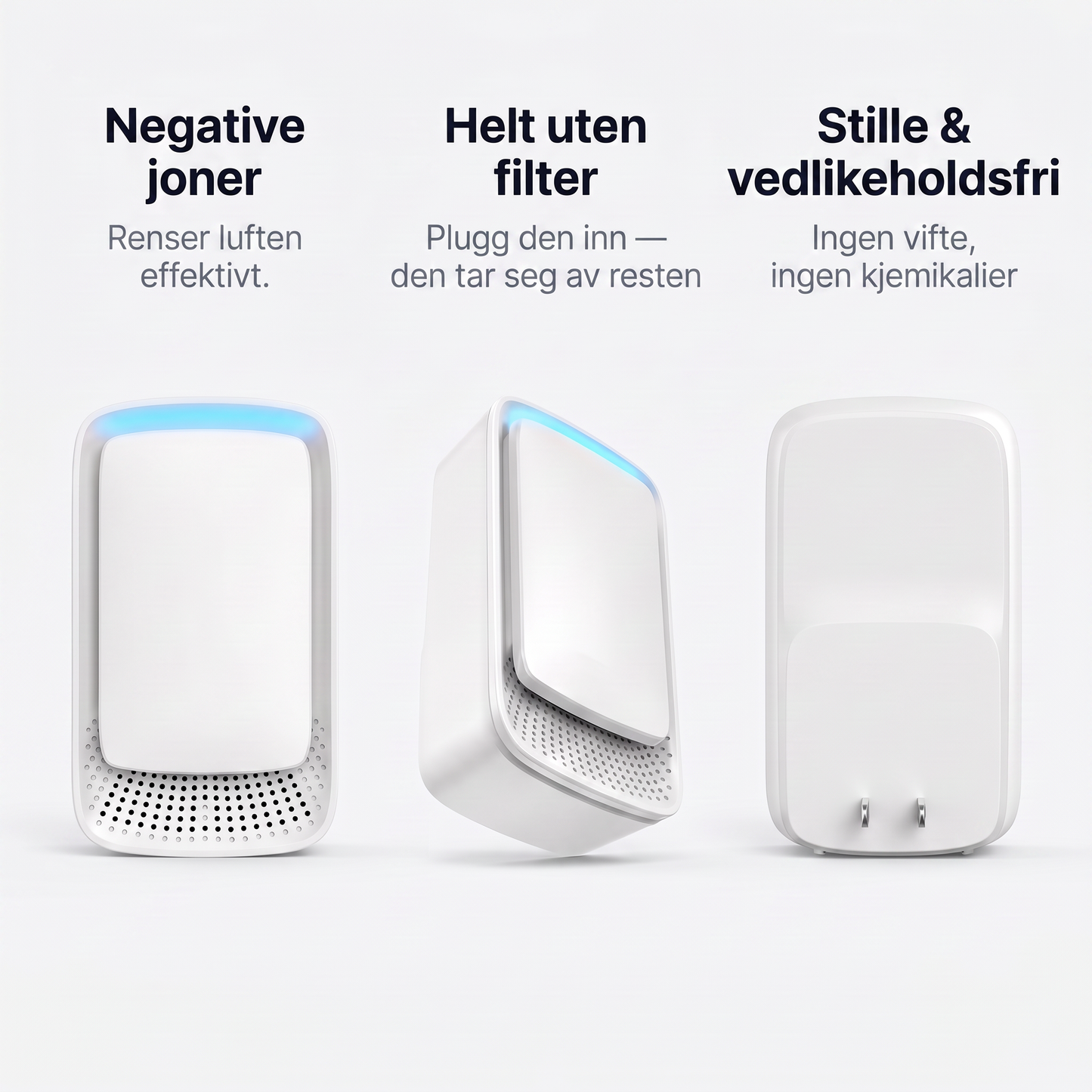 Zvarelo KvalsterFri — Ionisatoren som renser soveromsluften stille og filterfritt, slik at du våkner klarere