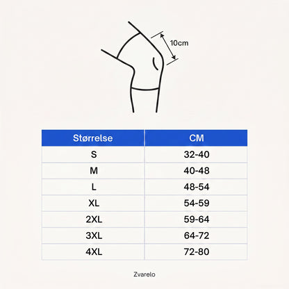 Størrelsesguide knestøtte