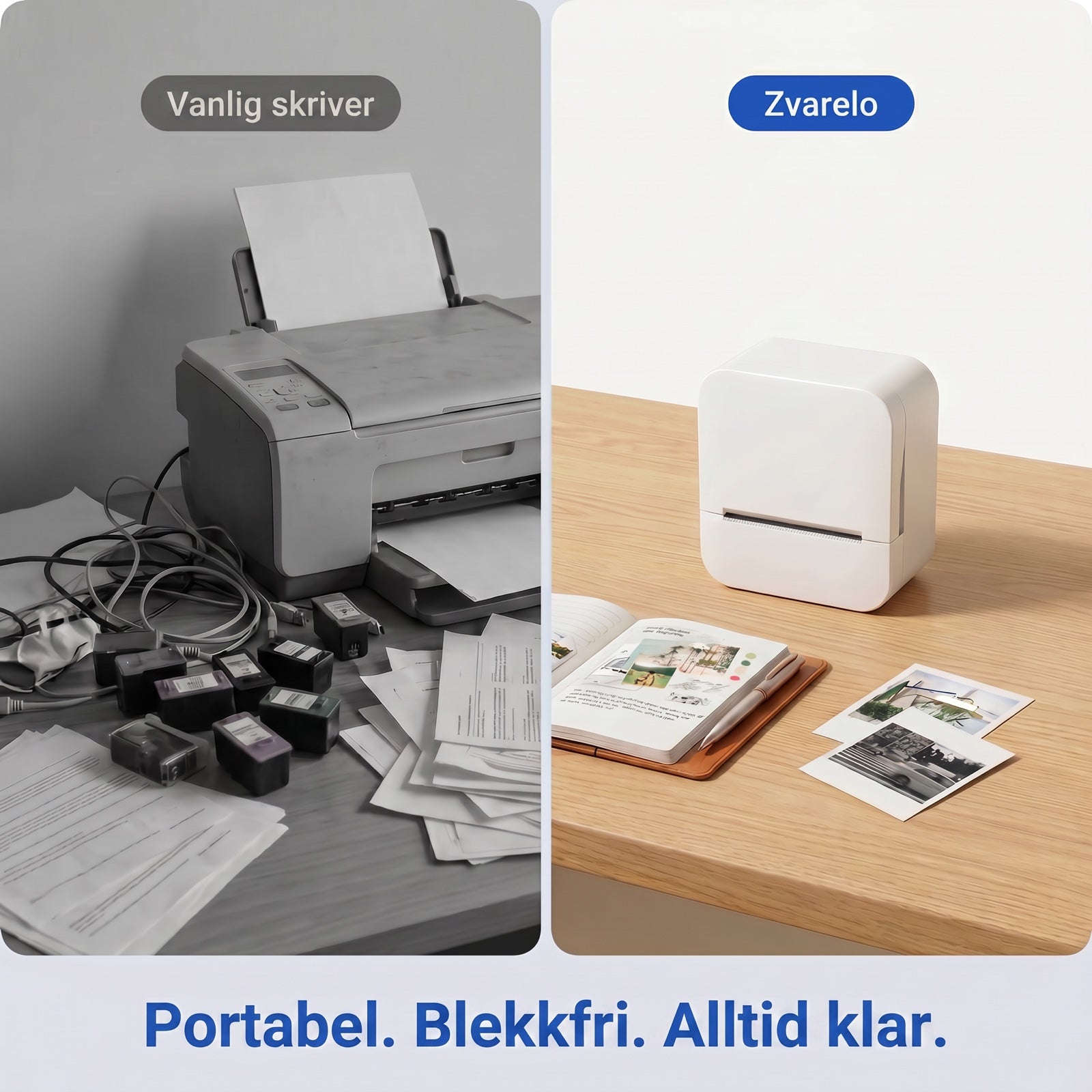 Portabel blekkfri alltid klar